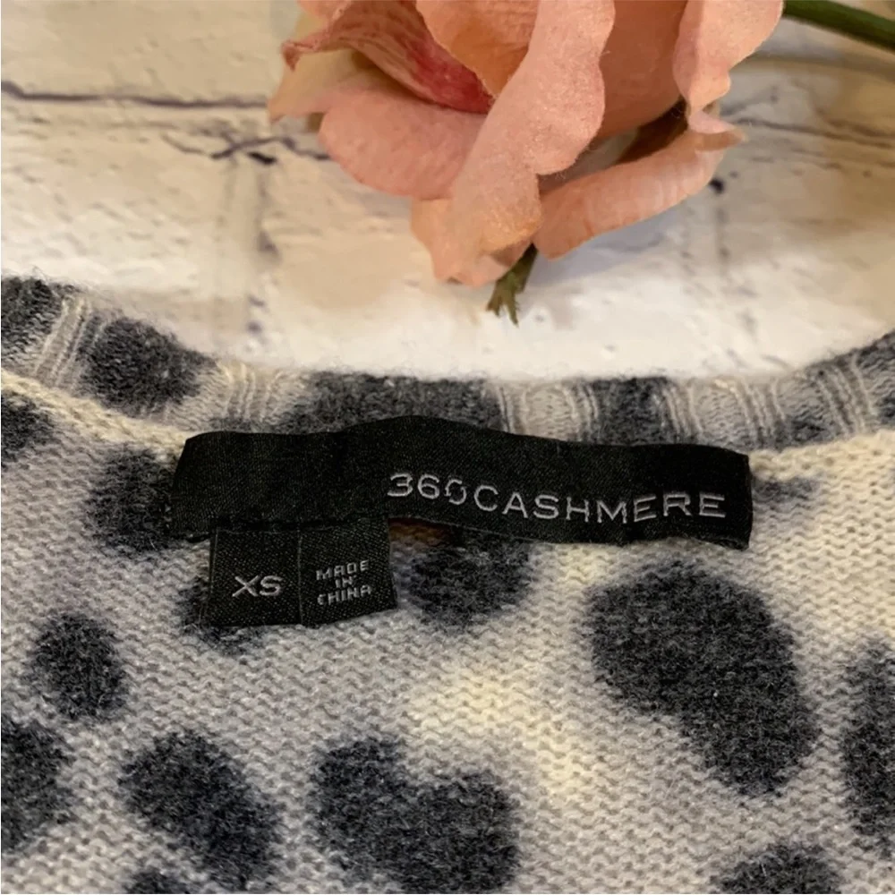 360 Cashmere Lauren Leopard Print Ombré 100% Cashmere Sweater Sz XS